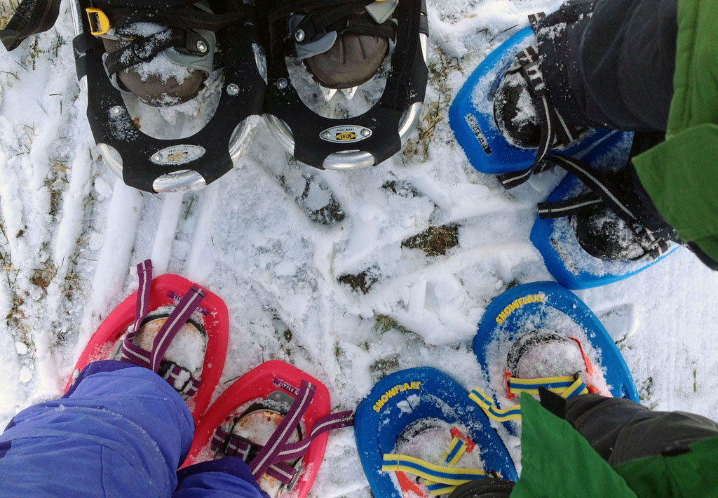 snowshoeing with the kids