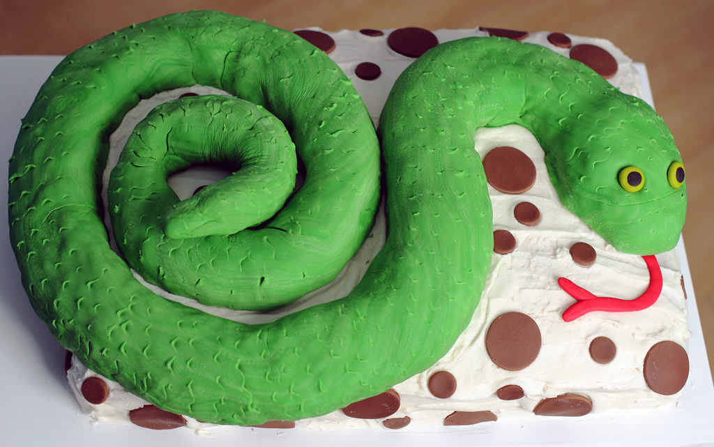 7th birthday snake cake